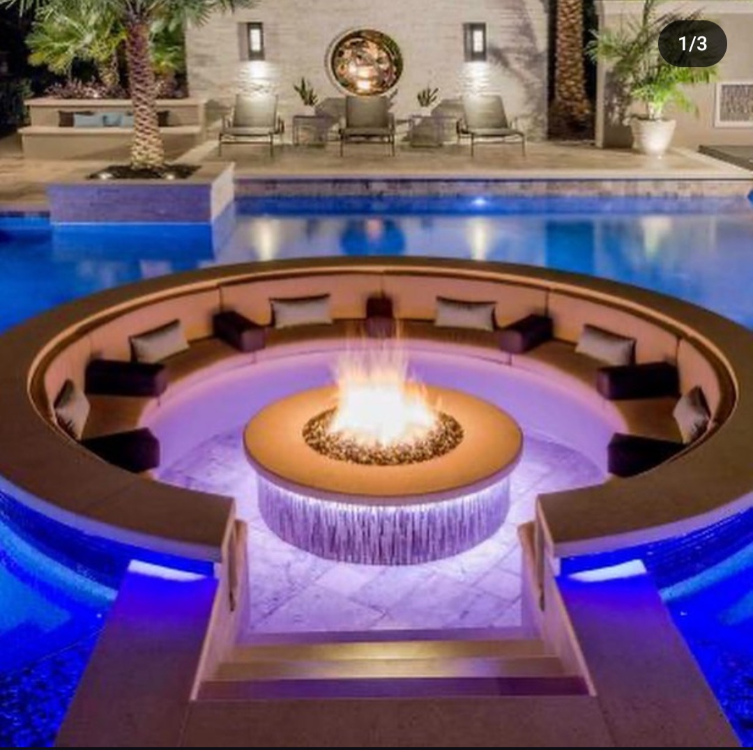 Pool with fire pit - custom pool Naples FL